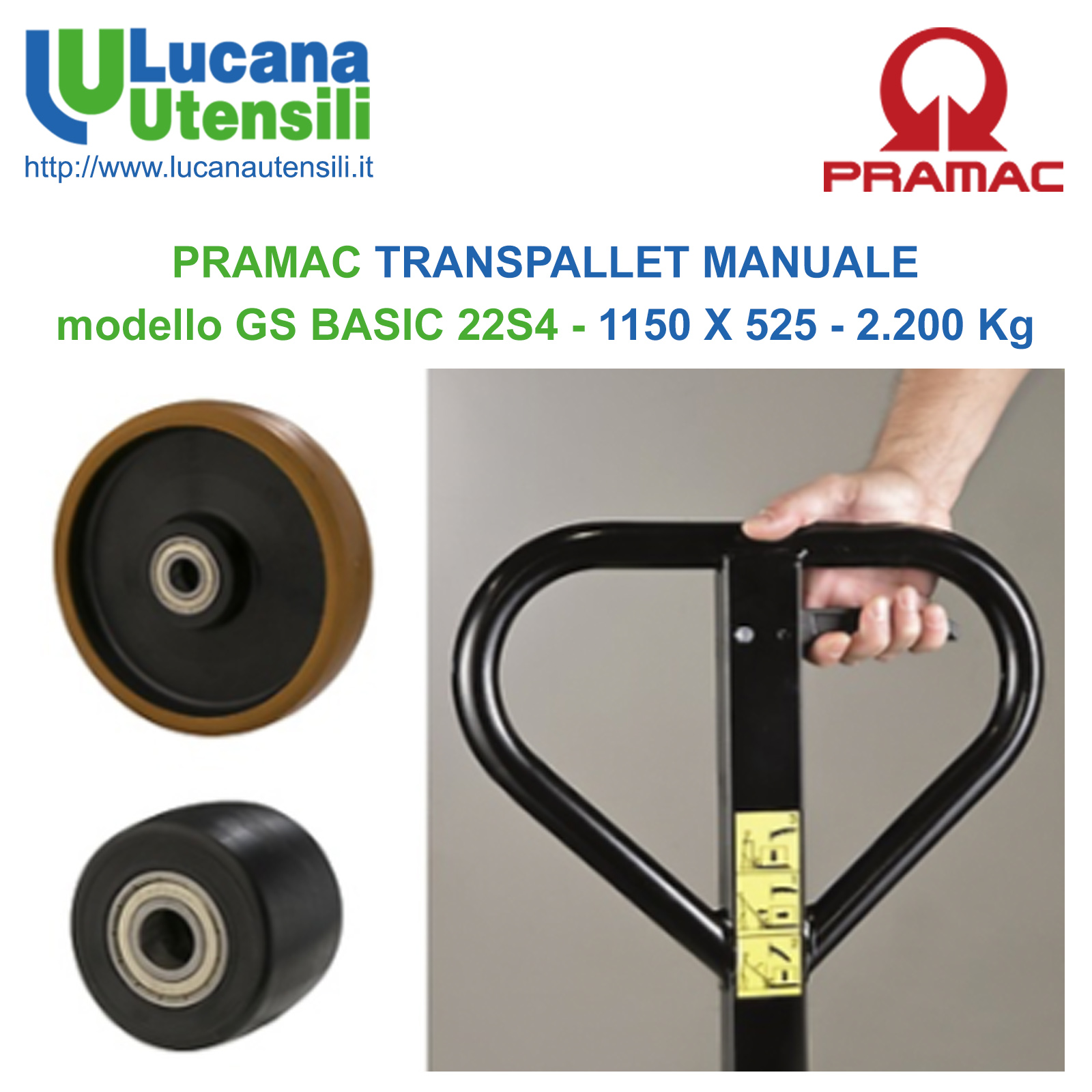 2.200 Kg Transpallet Carrello manuale Gs basic 22S4 